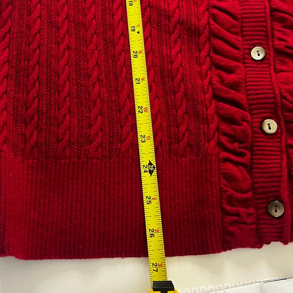 Eddie Bauer Red Cable Knit Cardigan Button Down - Women’s Size 2XL - Picture 6 of 6